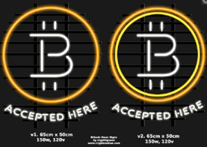 Bitcoin Neon Sign Accepted Here